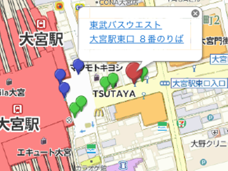 『大宮駅東口』バス乗り場地図